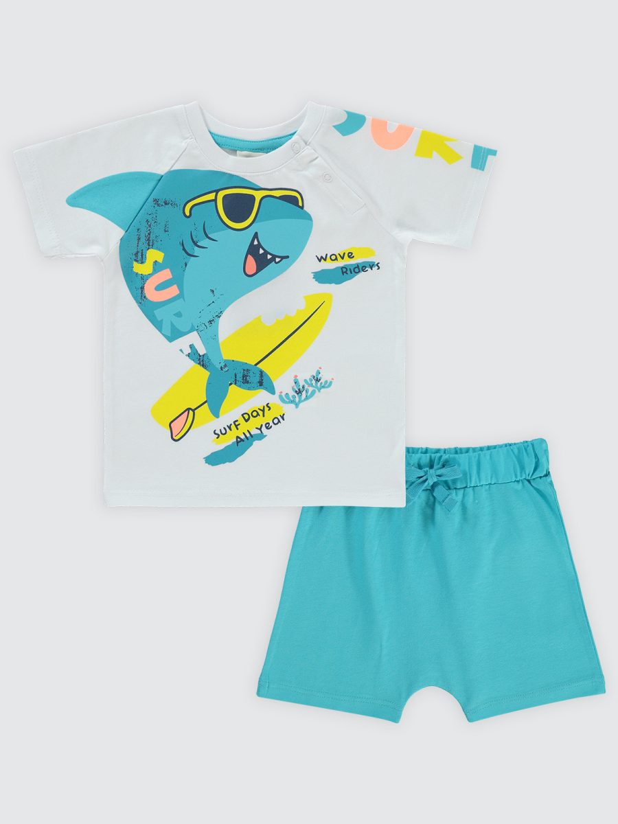 civil-Baby Surf Shark Print Set