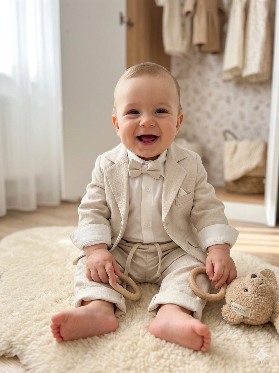Concept- Baby boy suit with bow
