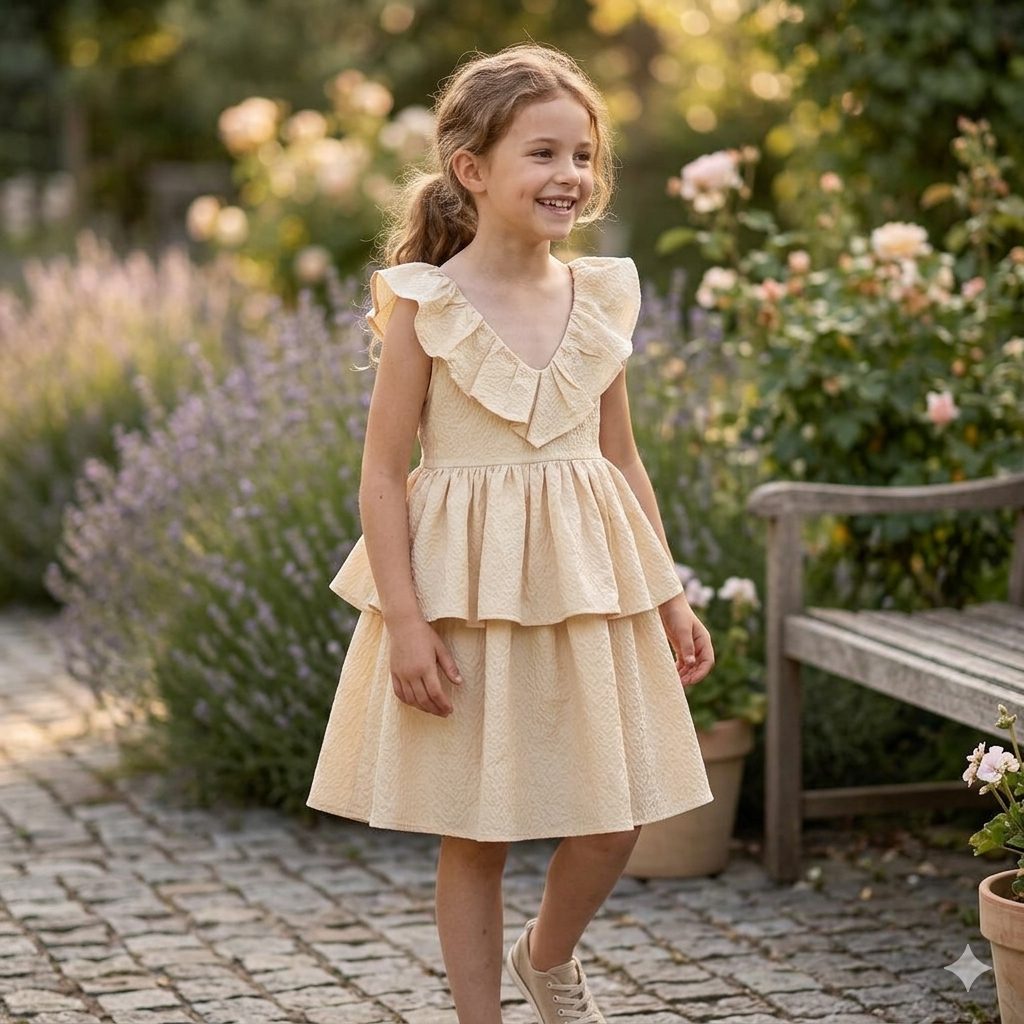 cikoby - ruffled waitress woven dress