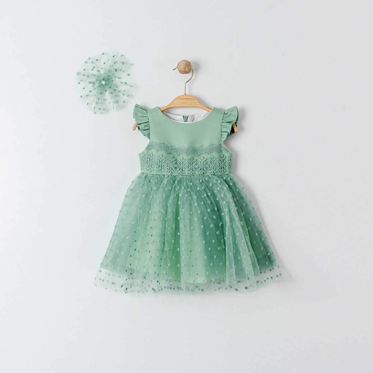 Eray Kids - Olive Tulle Baby Girl Dress