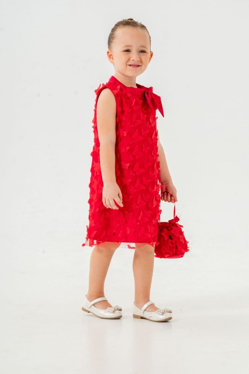 Eray Kids - butterfly red dress with bag