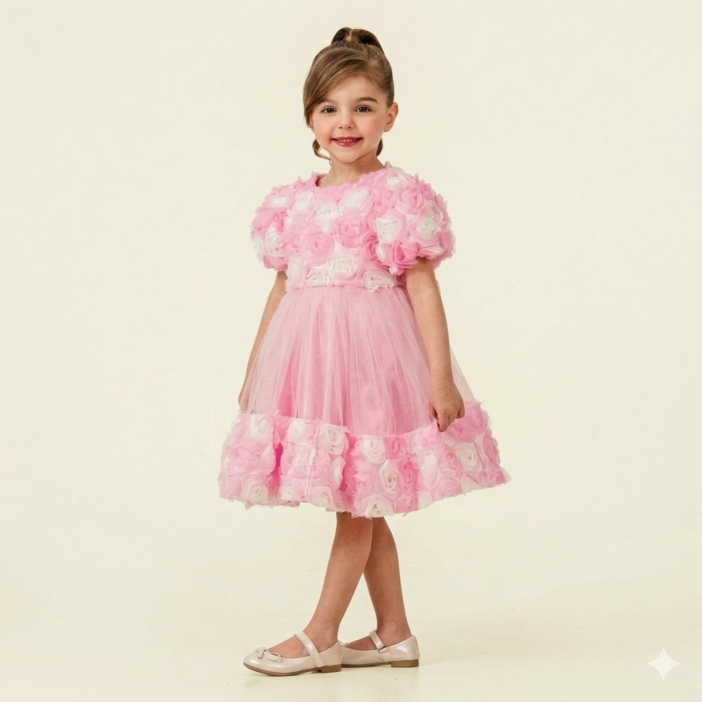 Eray Kids - flower 3D tulle dress