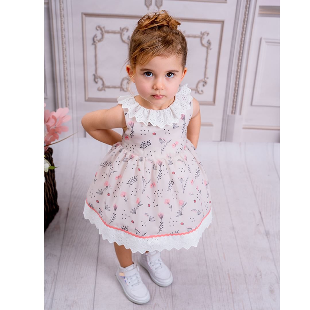 kidsroom - cream petal baby girl dress