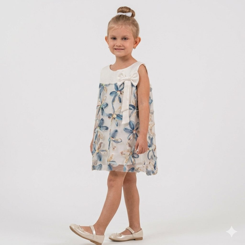 PAMPAL KIDS - dress 3D flowers