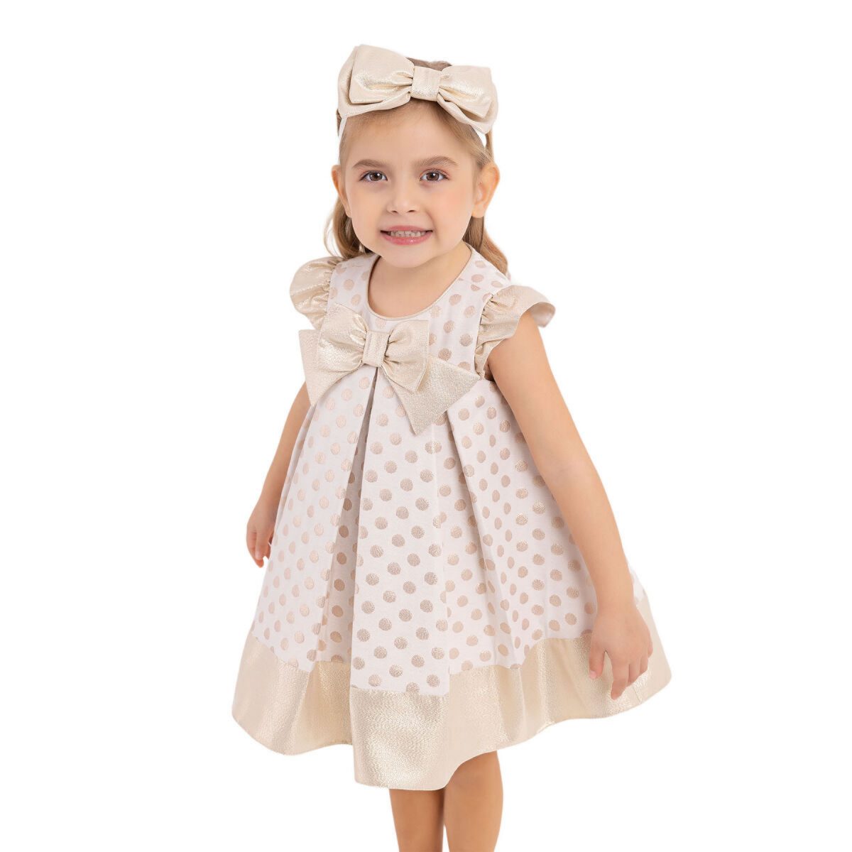 pamina -polka dots gold baby dress