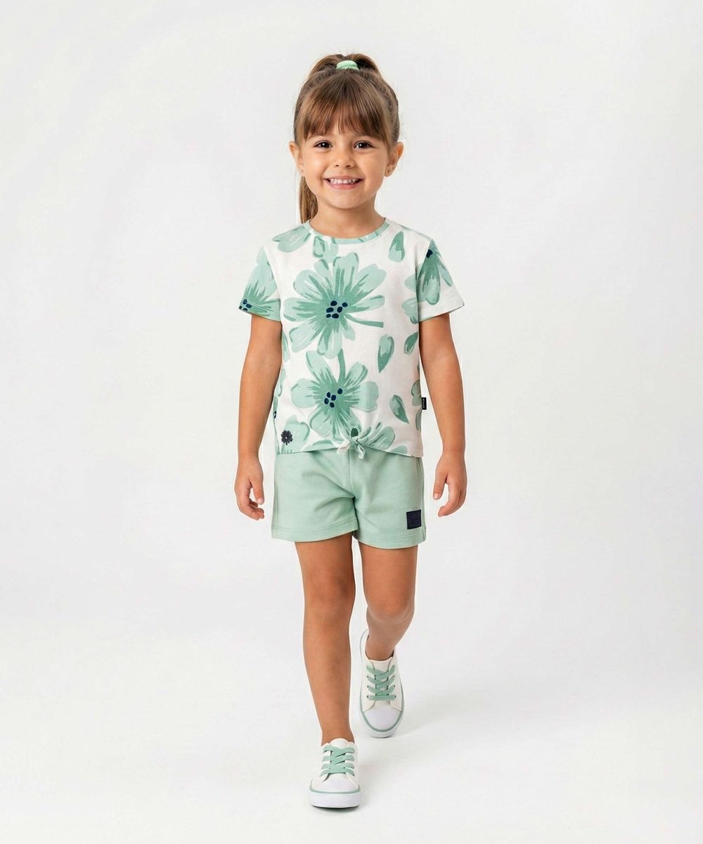 miniworld - cotton flowers short set