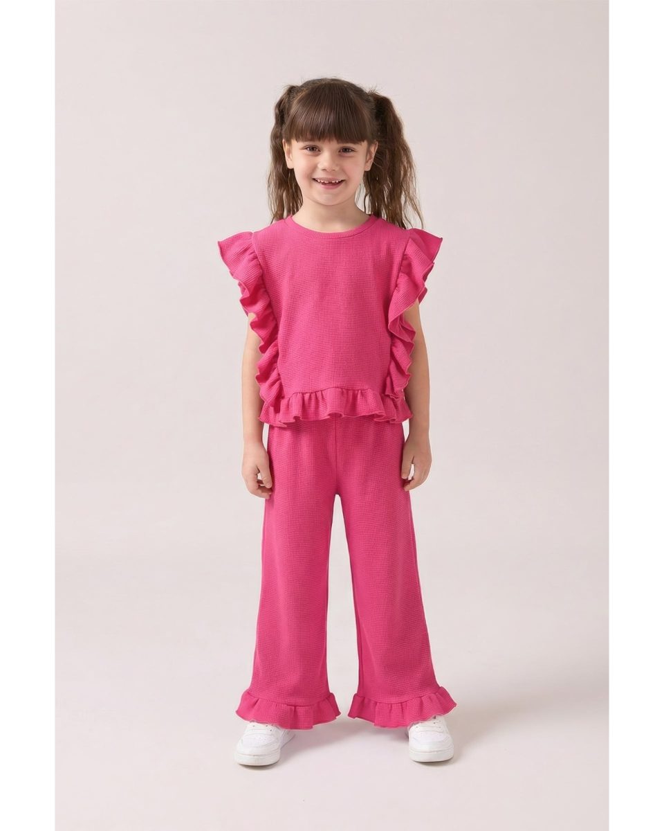minipodyum -Girls' Ruffled Two-Piece Set