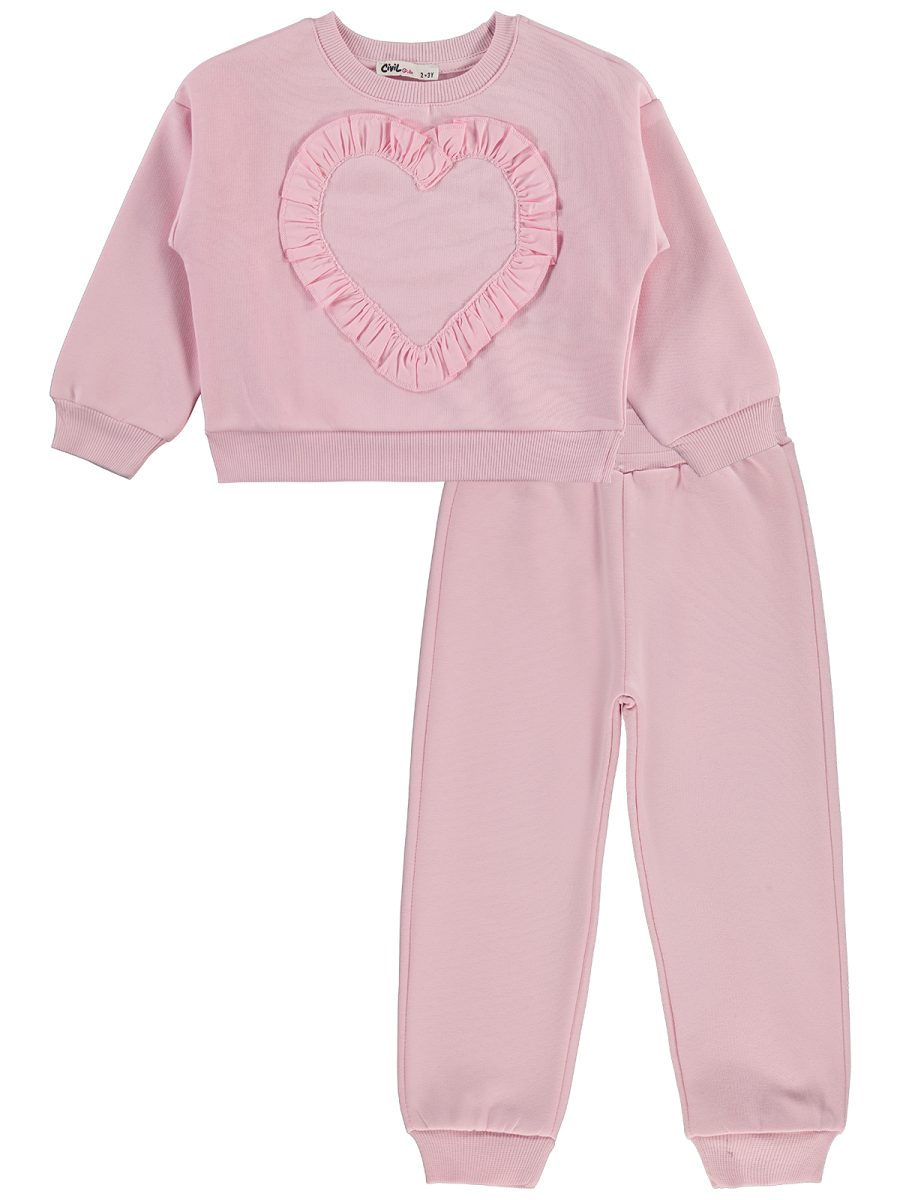 Civil Girls Heart Print Tracksuit Set