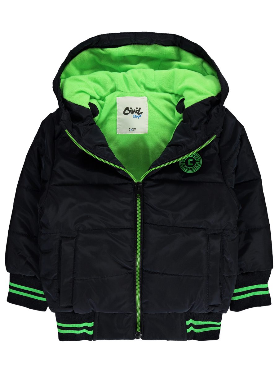 Civil Boys Striped Ribbed Badge coat