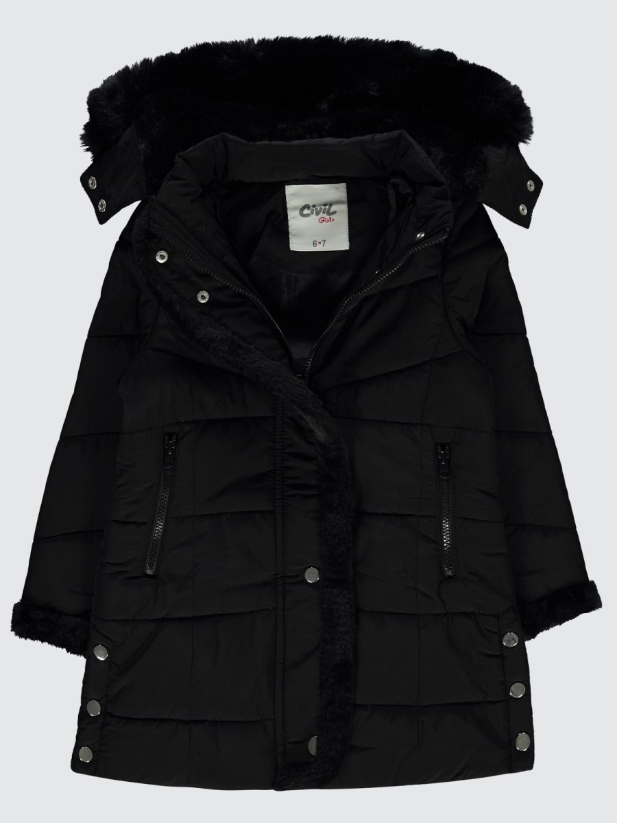 Civil Girls Plush Sleeve & Placket coat