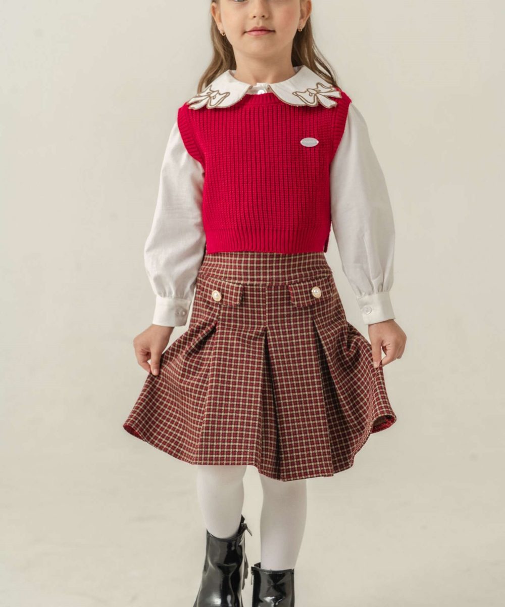 eray kids - Little Princess 3-Piece Carreau Skirt Set