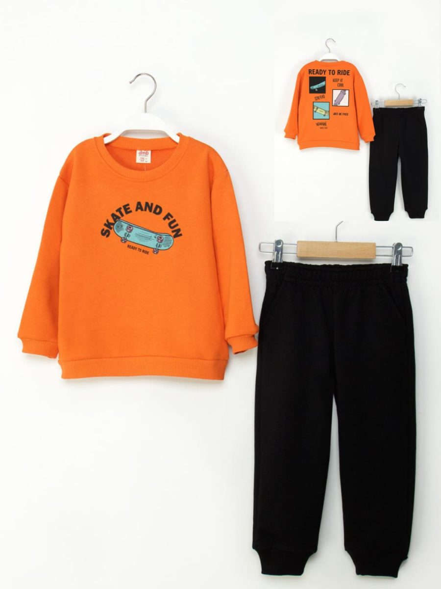 DMB- Boys' Orange "Ready To Ride" Skater Tracksuit Set