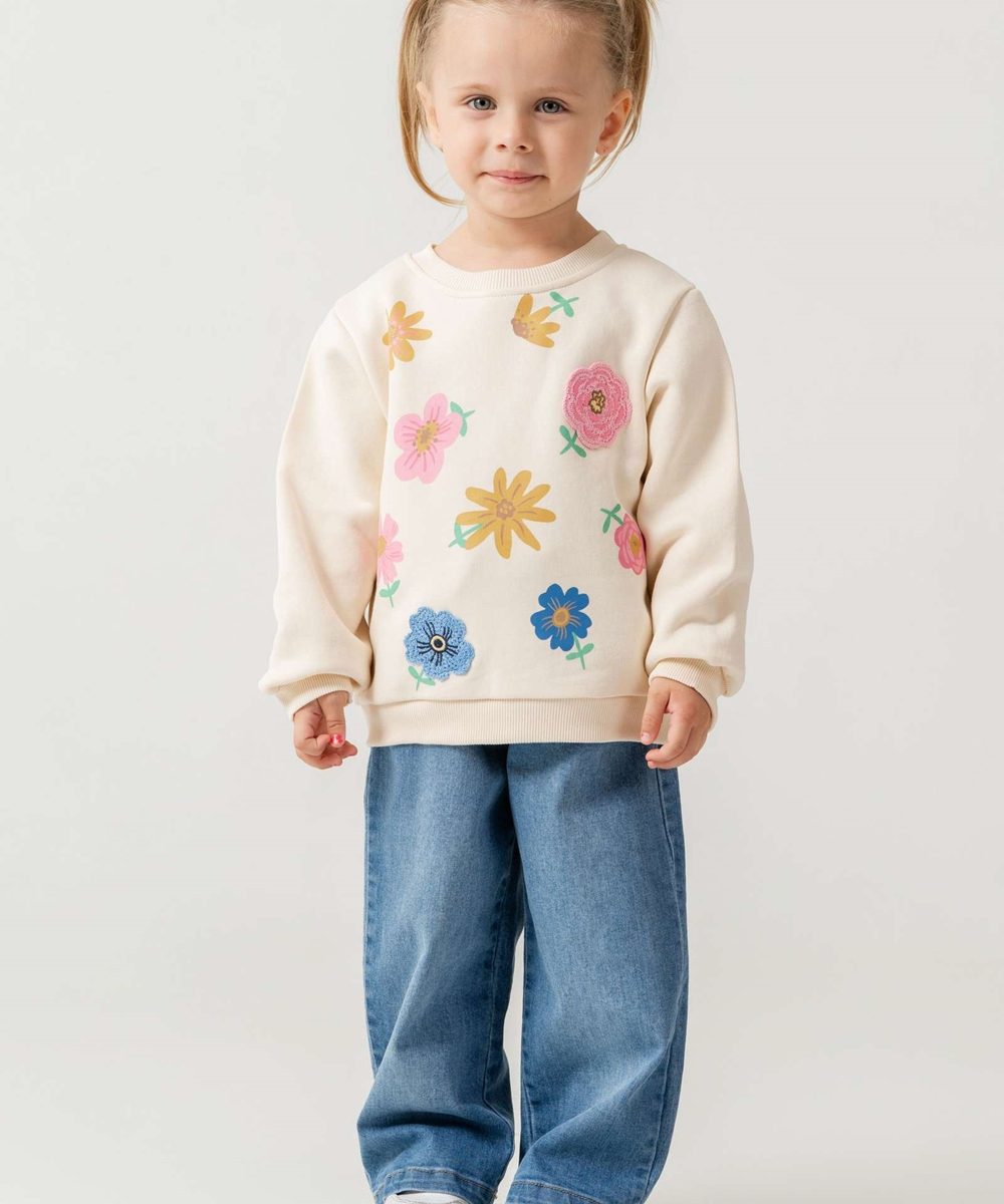 Tuffy Girl Sweatshirt , 3D flowers