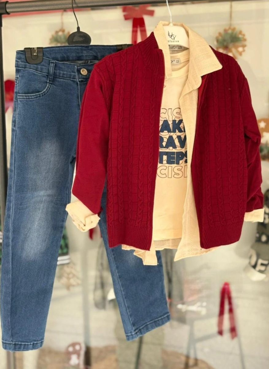 Lucy – Jeans, Top Shirt & Sweater Set