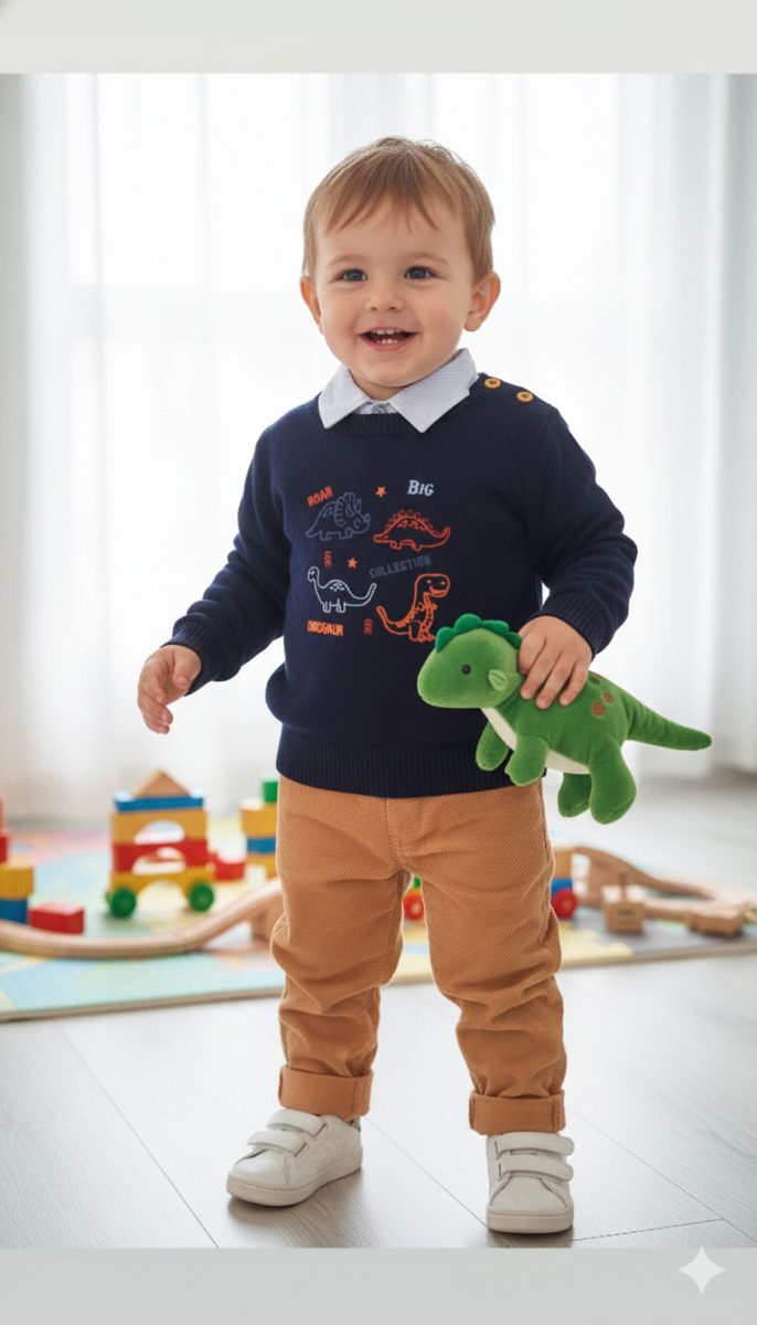 Bebus – “Roar Big Dinosaur” 3-Piece Little Gentleman Set