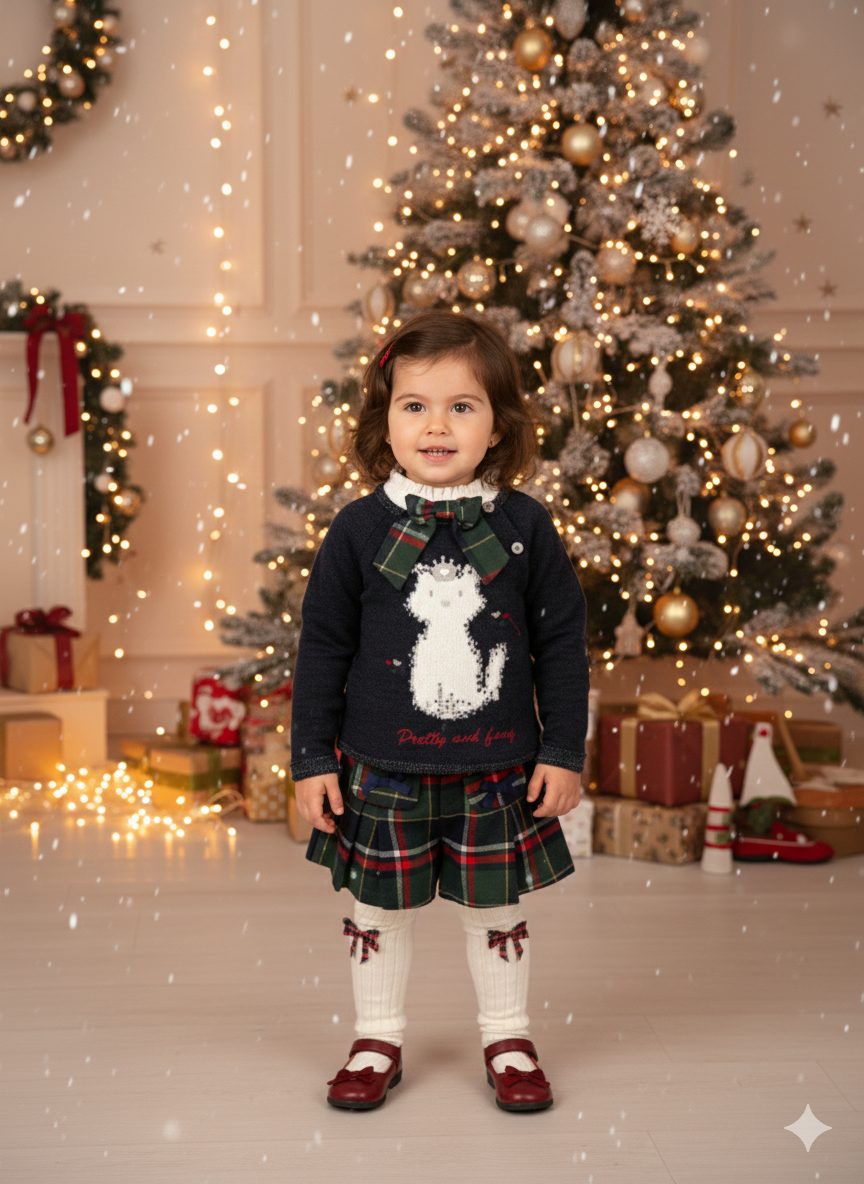 Bebus – Pretty & Funny 3-Piece Knitted Sweater Set for Girls