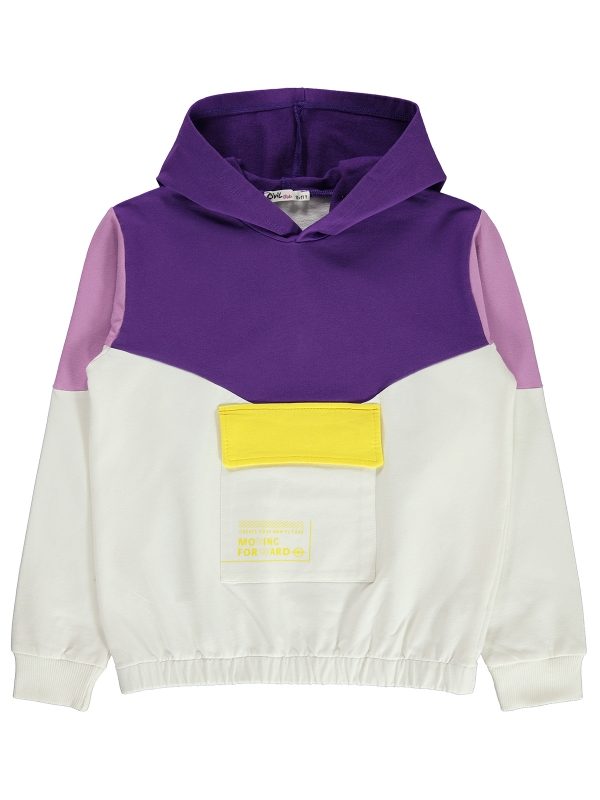 Civil Girls Sweatshirt with Front Pockets and Pieces
