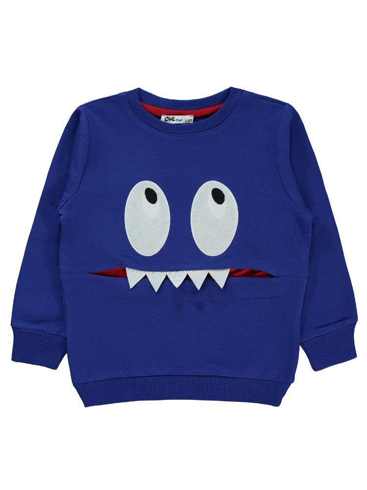 Civil Boys Face Embroidery Sweatshirt