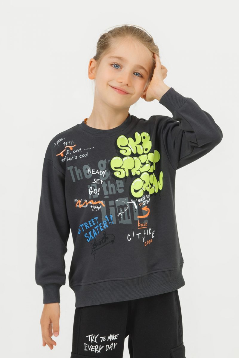 DMB -Boys' Smoked Grey Cozy Sweatshirt