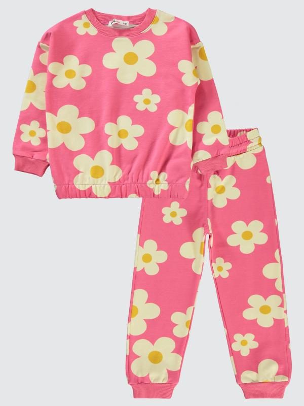 Girls Tracksuit Pink Cyclamen