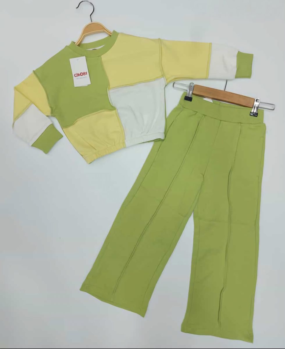 Çikoby Color-Block Pastel Green 2-Piece Lounge Set