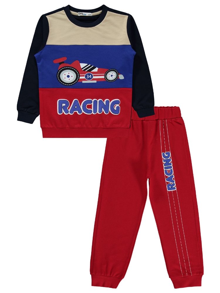 Civil Boys Racing Printed Tracksuit Set