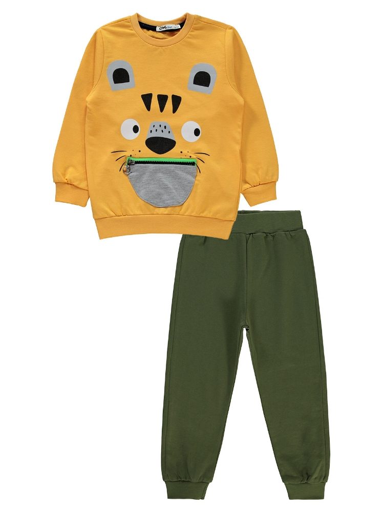 Civil Boys Tiger Printed Tracksuit Set