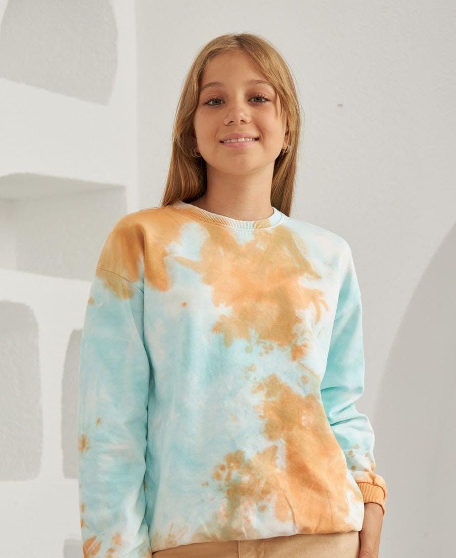 Cichlid Kids Sky Blue & Sunset Tie-Dye Sweatshirt