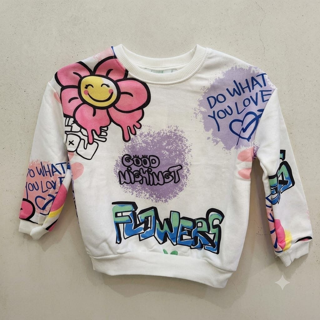 cichild kids flowers colorful sweatshirt