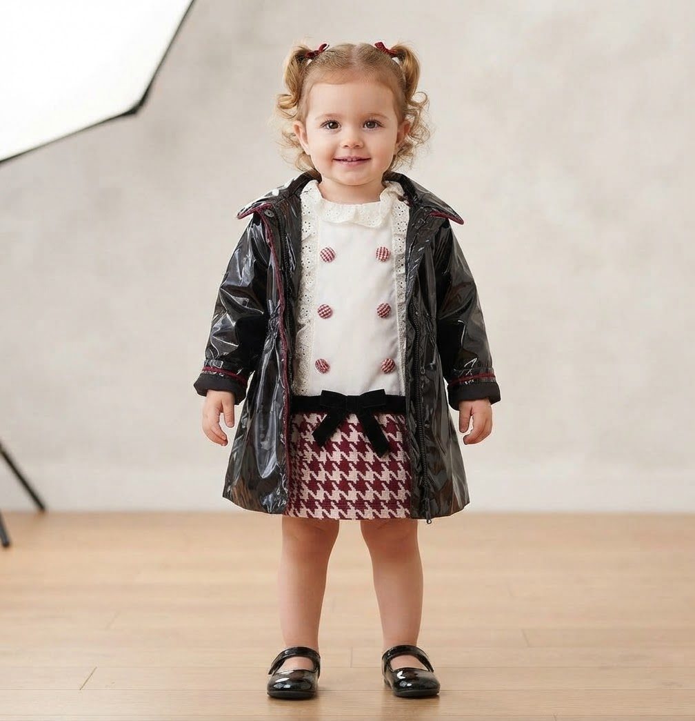 bebus - burgundy check elegance outfit