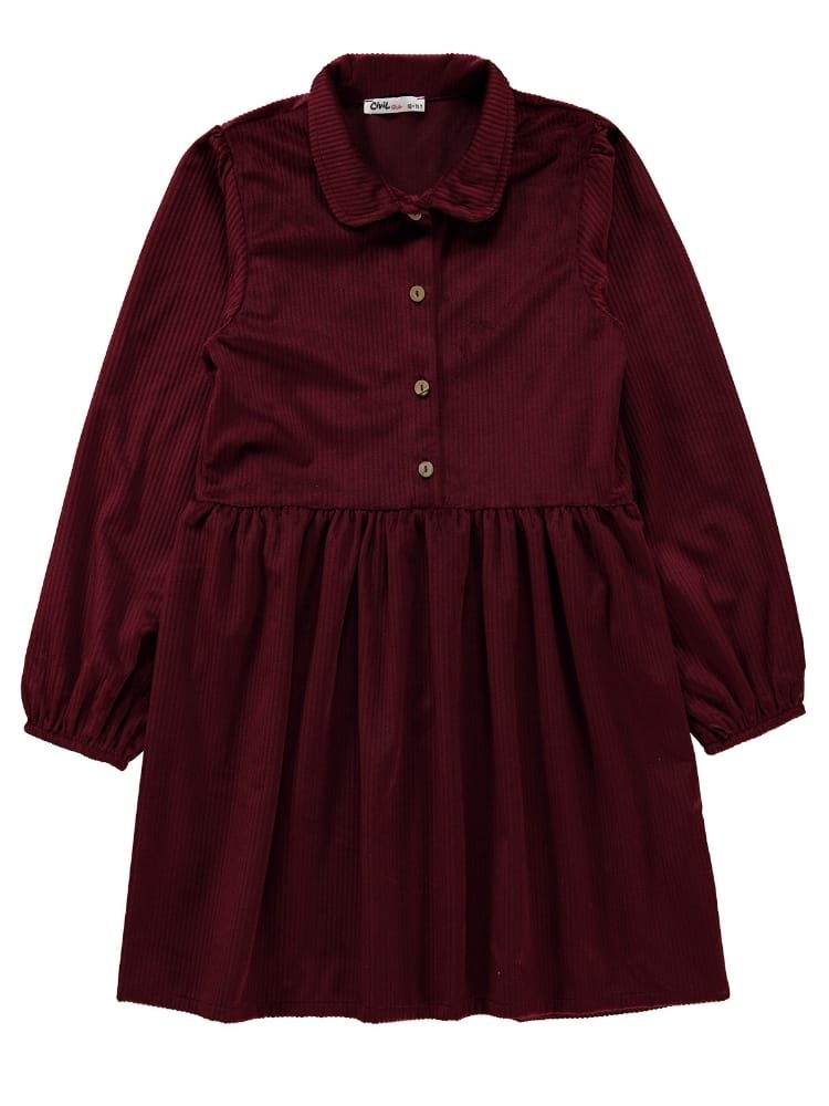 civil - classic Wine velvet Long sleeve dress