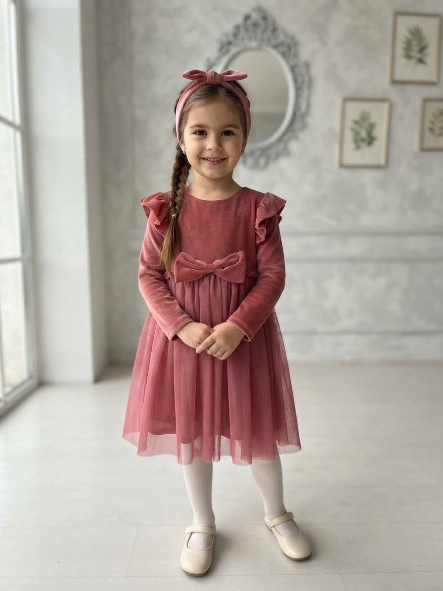 bebus - Dusty Rose velvet & tulle dress