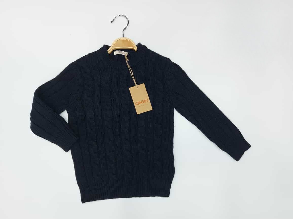 cikoby - navy cable knit sweater