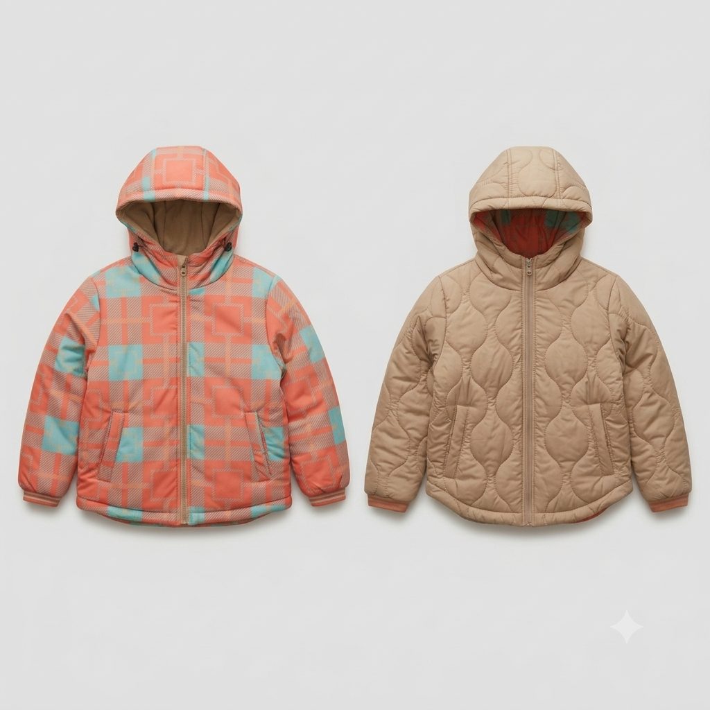 escabel - the reversible coral puffer jacket