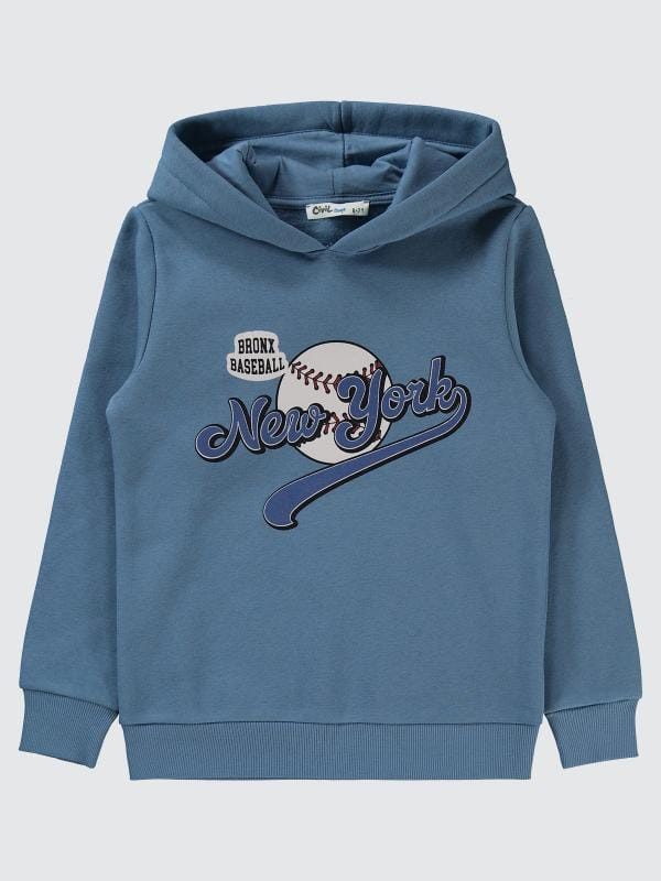 Civil Boys New York Print Hooded Sweatshirt