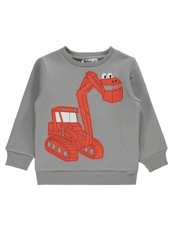 civil - excavator printed sweatshirt
